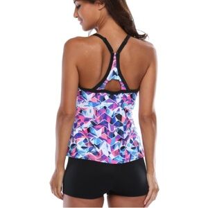 NWT Charmleaks Womens Tankini Rash Guard Tops Swimsuits Plus Size Swimwear